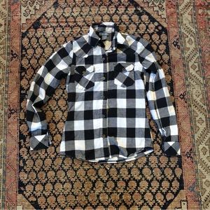 Delia’s Black & White Flannel Shirt Sz XS